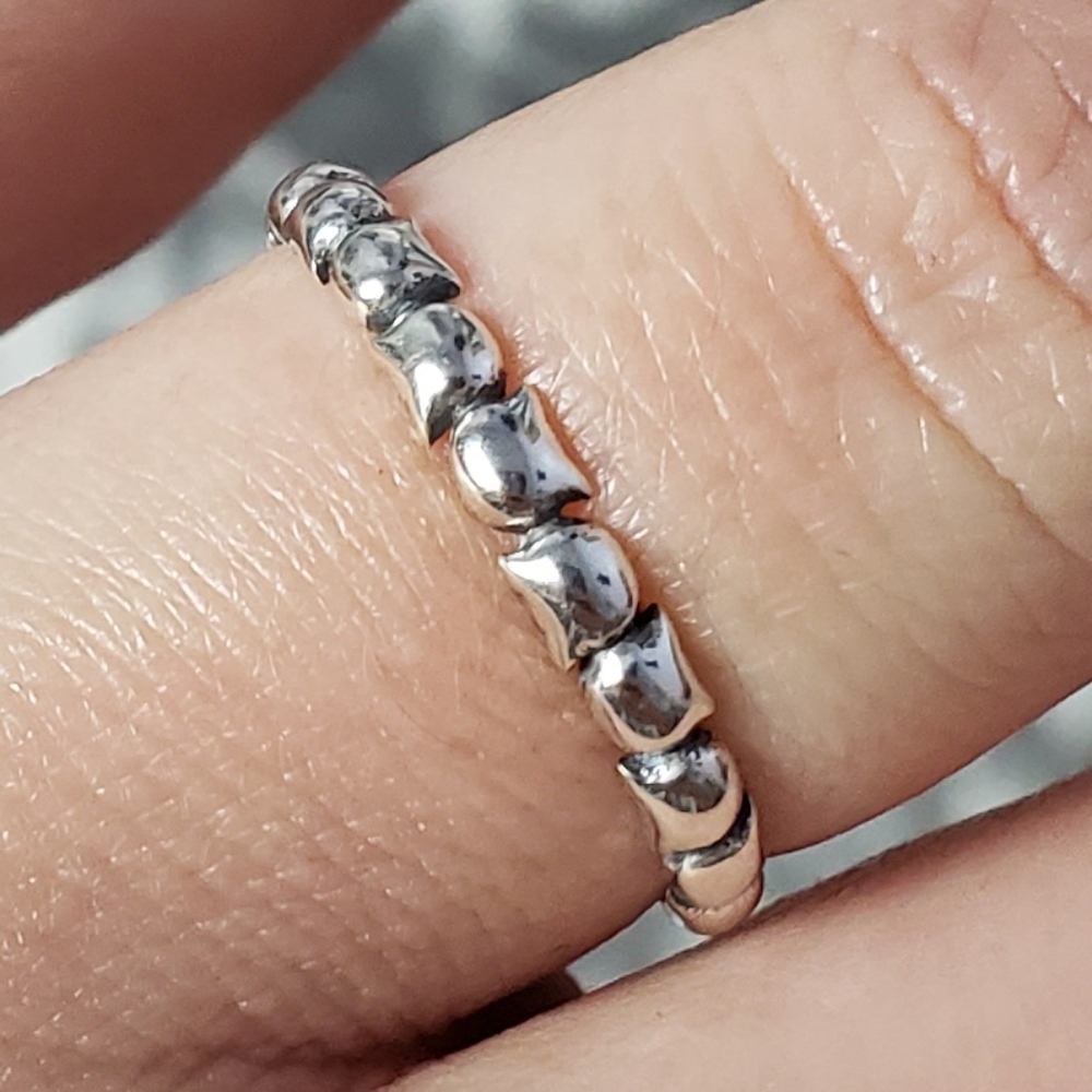 925 Sterling Silver Kitty Cat Lover Stackable Fun